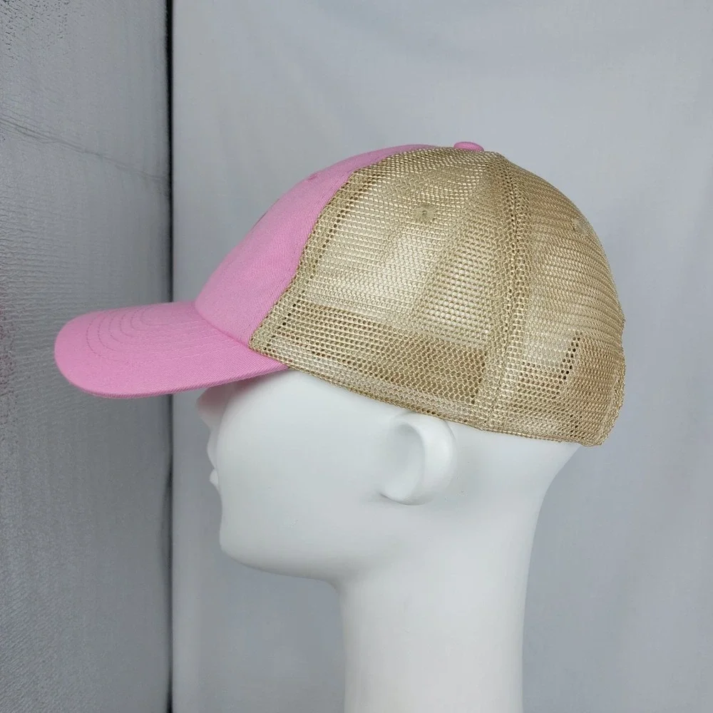 HOOK + GAFF Watch Company Hat Mesh Cap Pink Tan Mesh Hook &‎ Loop Adjustable